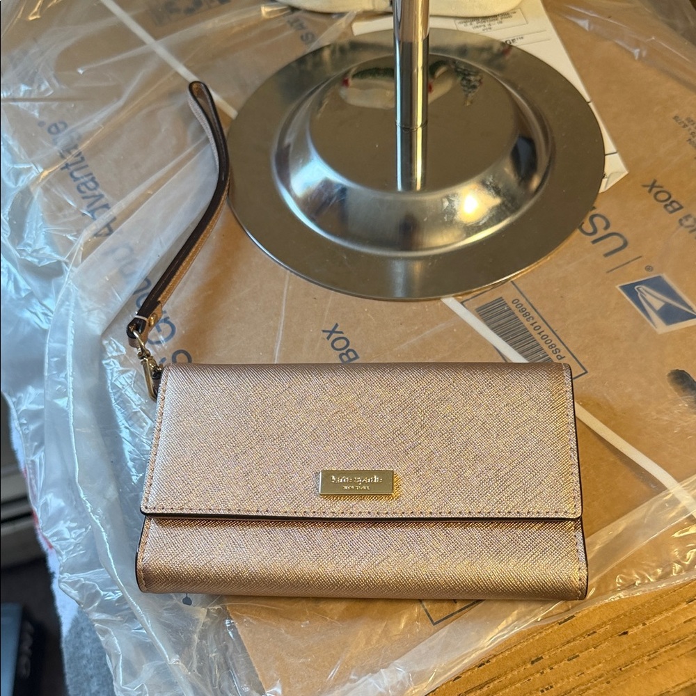 Kate Spade Gold Textured Wristlet - Picture 5 of 5
